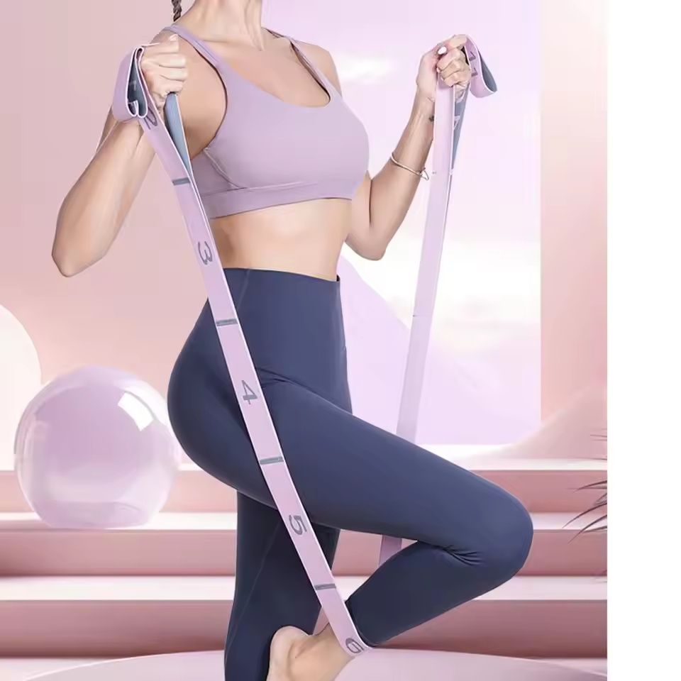 Yoga Stretching Strap with 11 Loop Physical Therapy Pilates Ballet Dance Body Leg Stretcher Elastic Band Home Gym Workout Resist