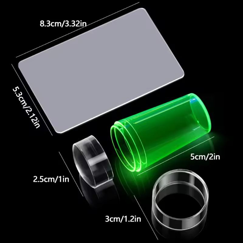 Transparent Nail Stamper With Scraper Jelly Silicone Head Stamp For French Nails Printing Nail Art Stamping Plate Manicure E0178