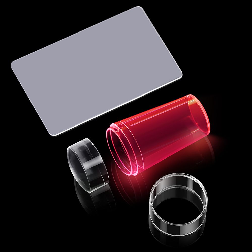 Transparent Nail Stamper With Scraper Jelly Silicone Head Stamp For French Nails Printing Nail Art Stamping Plate Manicure E0178
