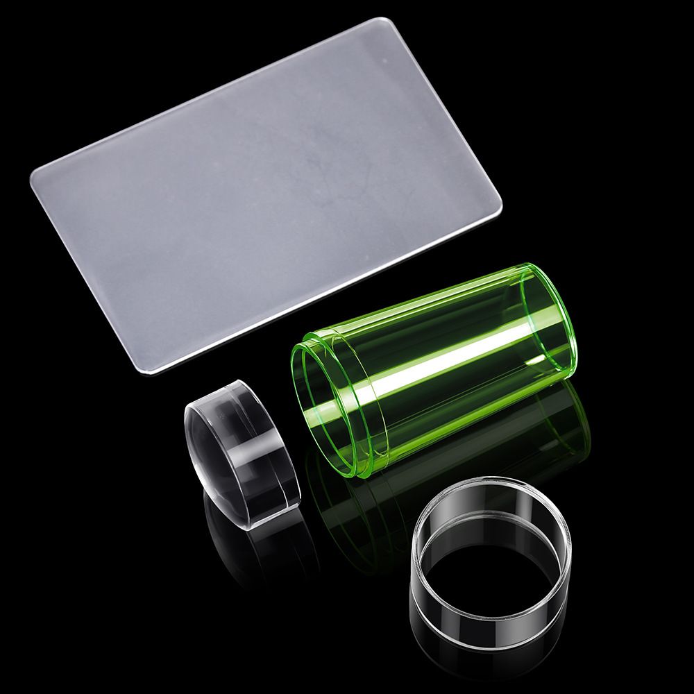 Transparent Nail Stamper With Scraper Jelly Silicone Head Stamp For French Nails Printing Nail Art Stamping Plate Manicure E0178