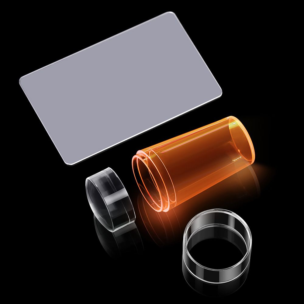 Transparent Nail Stamper With Scraper Jelly Silicone Head Stamp For French Nails Printing Nail Art Stamping Plate Manicure E0178