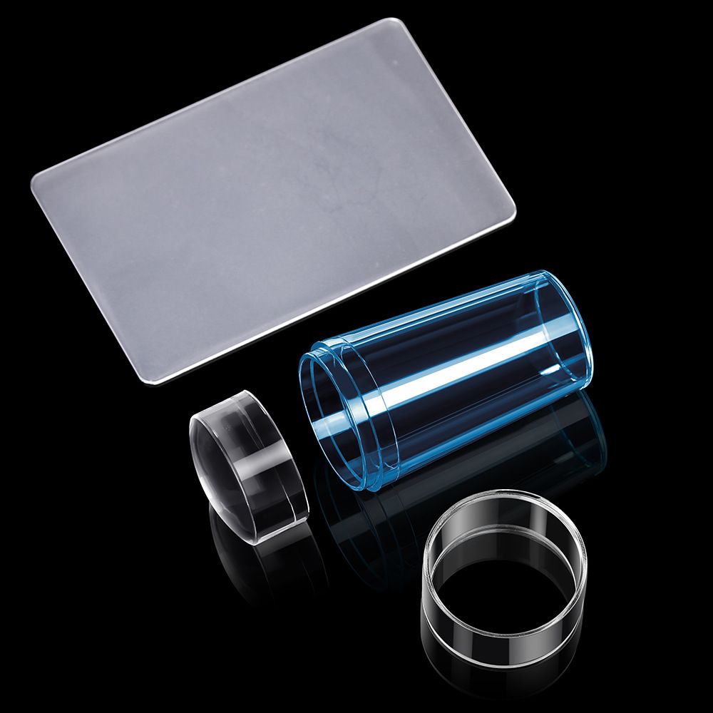 Transparent Nail Stamper With Scraper Jelly Silicone Head Stamp For French Nails Printing Nail Art Stamping Plate Manicure E0178