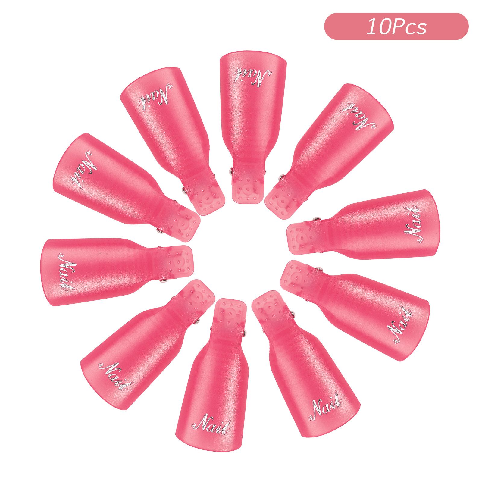 10Pcs/Box UV Gel Polish Remover Clips Colorful Acrylic Nail Art Soak Off Cap Clips DIY Nails Cleaning Manicure Finger Wrap Tools E0179
