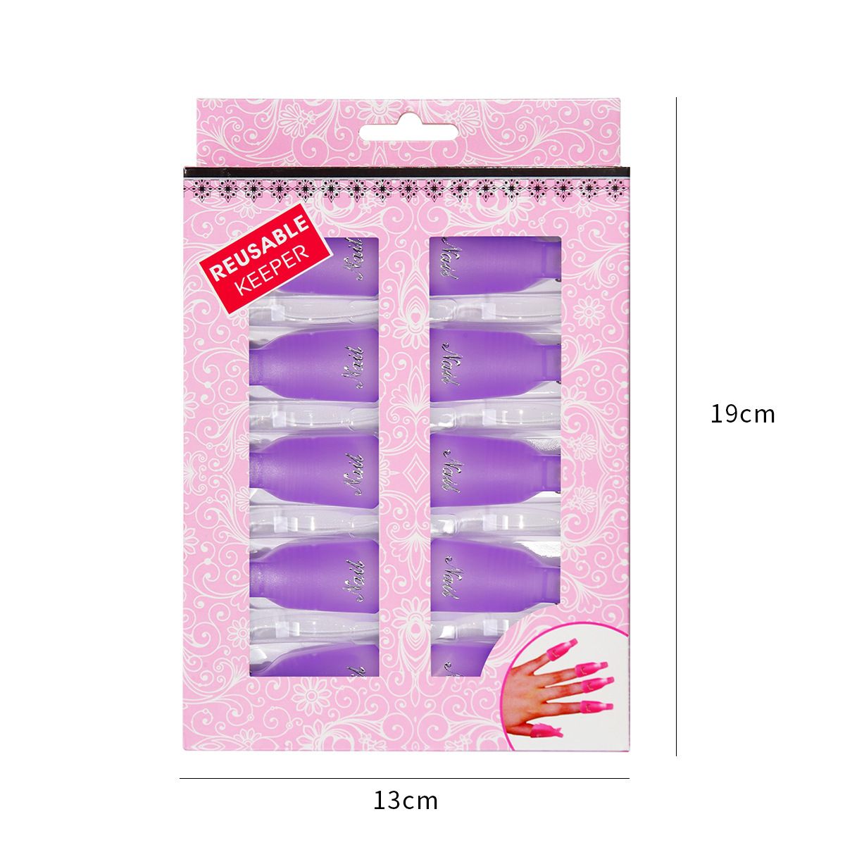 10Pcs/Box UV Gel Polish Remover Clips Colorful Acrylic Nail Art Soak Off Cap Clips DIY Nails Cleaning Manicure Finger Wrap Tools E0179