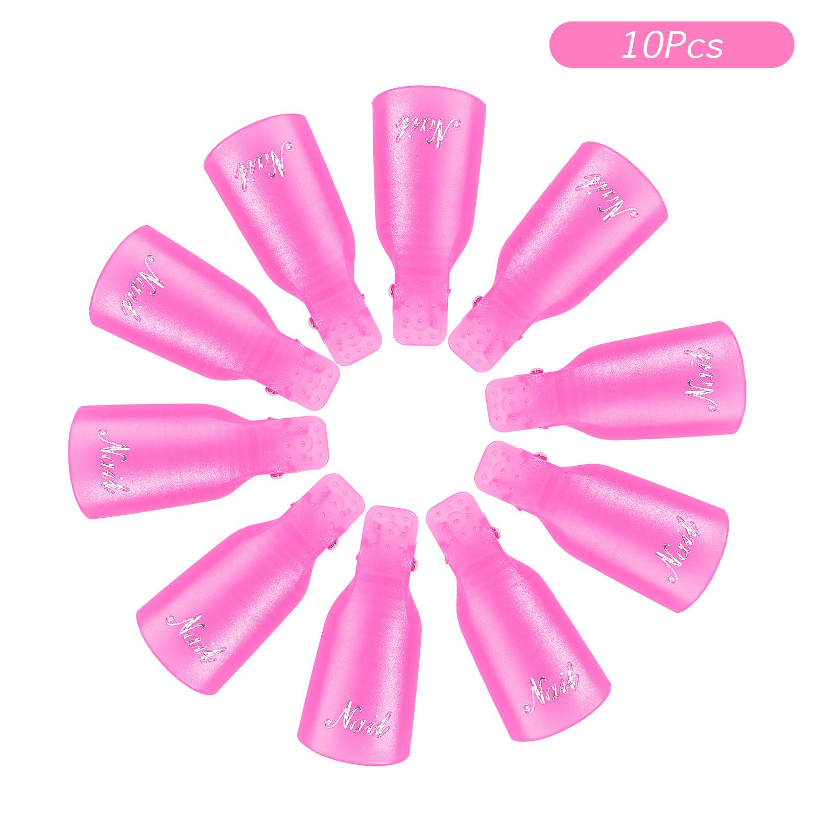 10Pcs/Box UV Gel Polish Remover Clips Colorful Acrylic Nail Art Soak Off Cap Clips DIY Nails Cleaning Manicure Finger Wrap Tools E0179