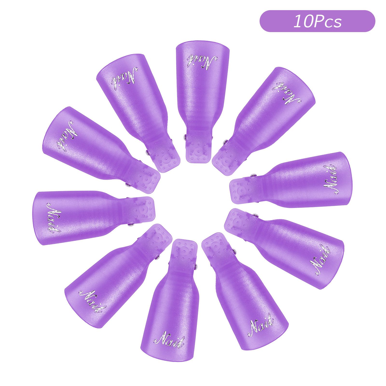 10Pcs/Box UV Gel Polish Remover Clips Colorful Acrylic Nail Art Soak Off Cap Clips DIY Nails Cleaning Manicure Finger Wrap Tools E0179