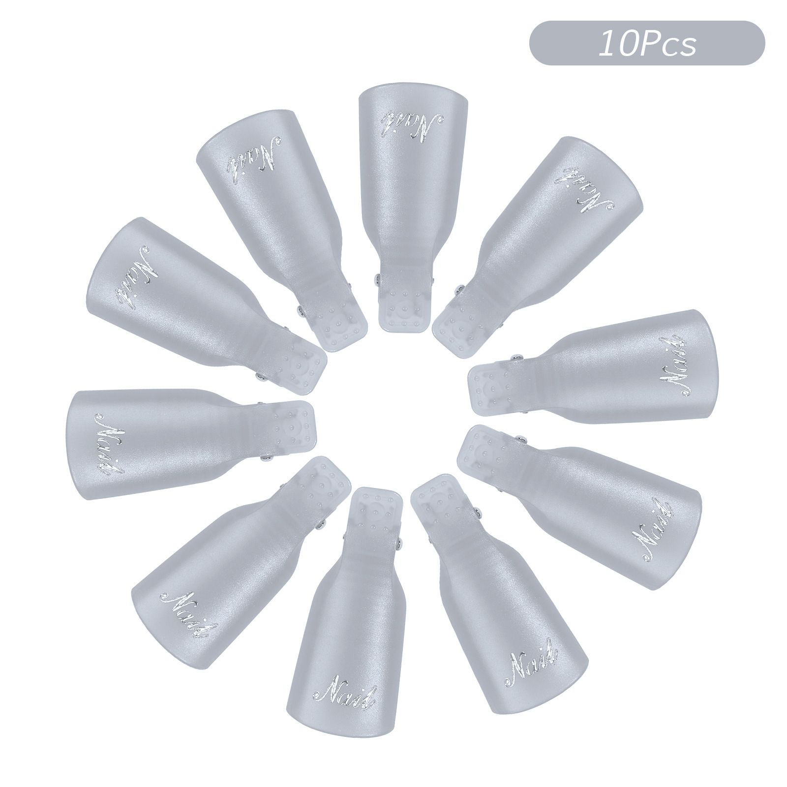 10Pcs/Box UV Gel Polish Remover Clips Colorful Acrylic Nail Art Soak Off Cap Clips DIY Nails Cleaning Manicure Finger Wrap Tools E0179