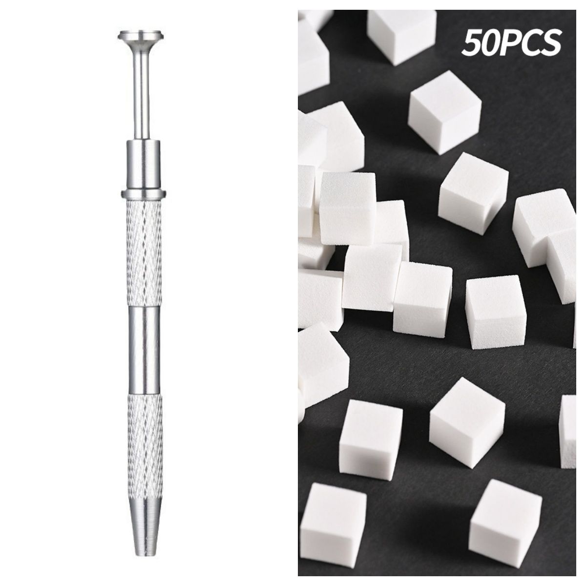 20/50Pcs Soft Nail Sponges for Ombre White Square Triangle Soft Sponge Nail Brush Gradient Makeup Sponge Manicure Nail Art Tools With Pen E0182