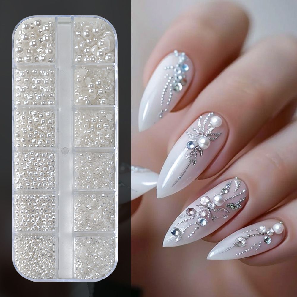 12Grids Riveting Nail Ornament Gold/Silver Charms Arrow Rivet Metallic Nail Art Punk Spikes Studs Tip Decoration E0183