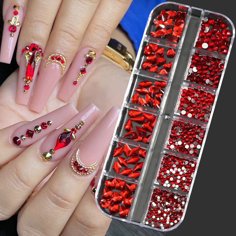 12Grids Riveting Nail Ornament Gold/Silver Charms Arrow Rivet Metallic Nail Art Punk Spikes Studs Tip Decoration E0183