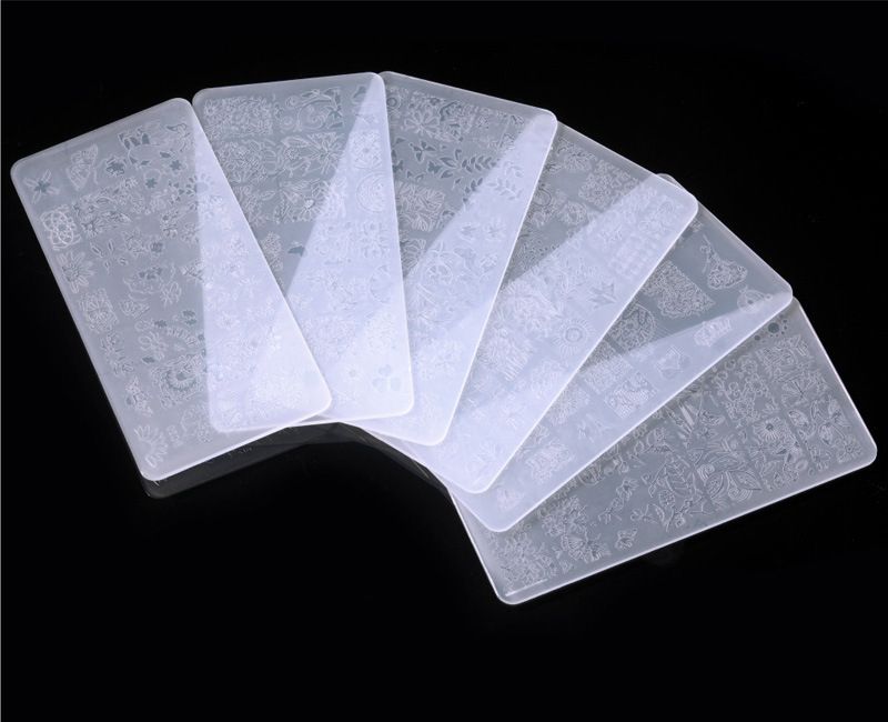 4Pcs Nail Art Stamp Plate Geometric Line DIY Stamping Image Plate 6*12CM Nail Stamping Plate Plastic Nailart Mould Plate Stencil E0184