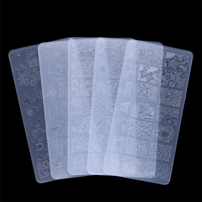 4Pcs Nail Art Stamp Plate Geometric Line DIY Stamping Image Plate 6*12CM Nail Stamping Plate Plastic Nailart Mould Plate Stencil E0184