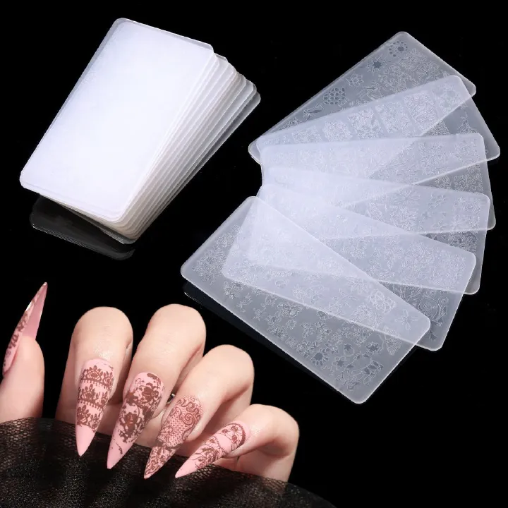 4Pcs Nail Art Stamp Plate Geometric Line DIY Stamping Image Plate 6*12CM Nail Stamping Plate Plastic Nailart Mould Plate Stencil E0184