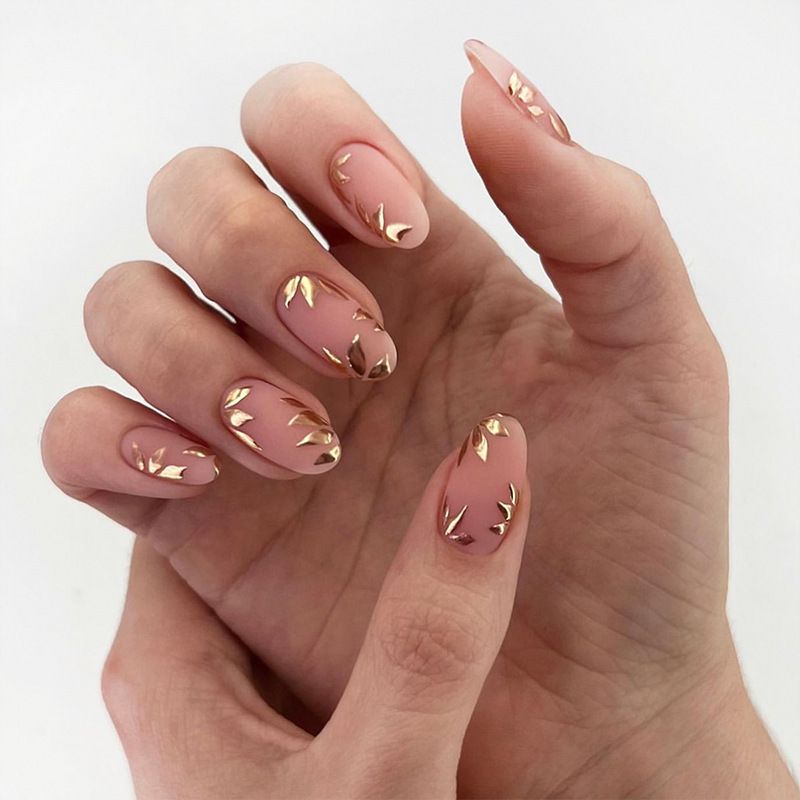 24Pcs Stiletto Press on Nails Glitter Almond False Nails French Tip Fake Nails with Glue Detachable Full Cover Acrylic Nail Tips