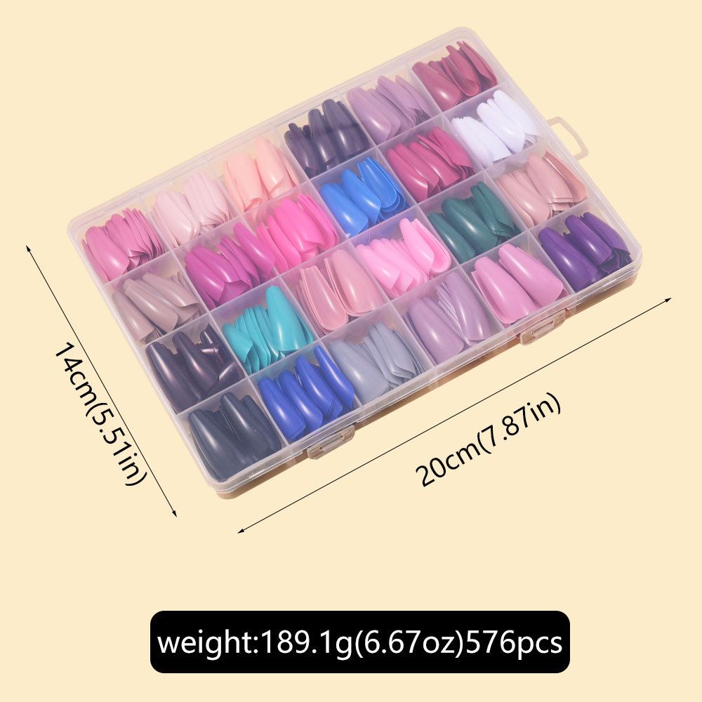 288/576pcs Short Round Square Fake Nails Glossy 24 Solid Colors Press on Nails Full Cover Artificial Fingernail False Nail Tips E0187