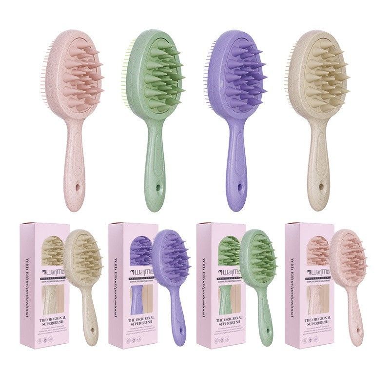 Silicone Shampoo Brush Head Scalp Massage Comb Double Side Use Hair Washing Comb Soft Body Bath Shower Brush Hairdressing Tool E0310