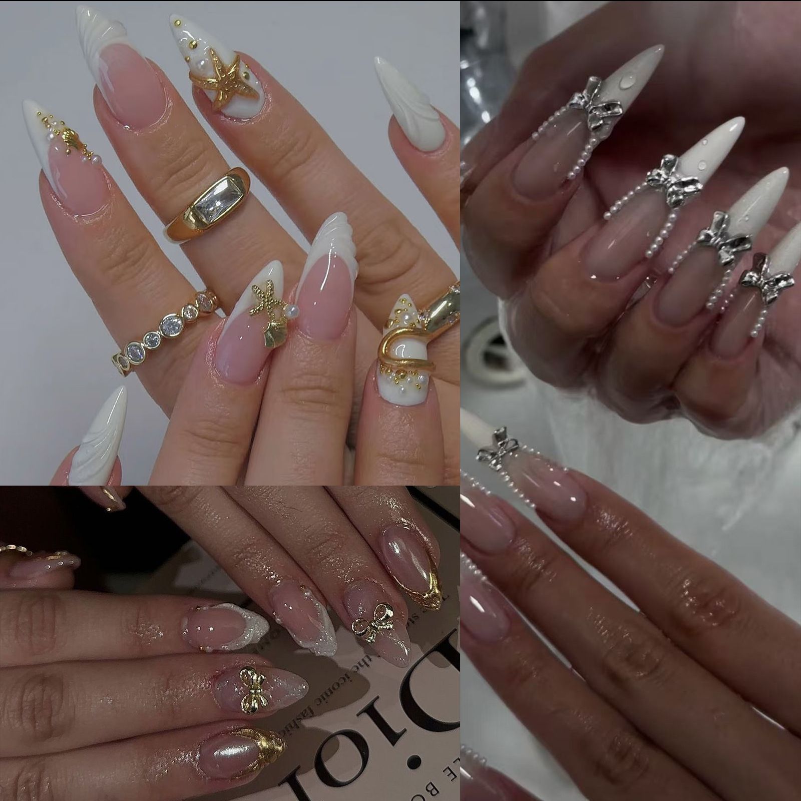 1Box Metal Star/Moon/Sun Nail Rhinestones 12 Grids Mixed Gold Silver Beads Rivets Alloy Nail Charms Decoration DIY Nail Jewelry E0151