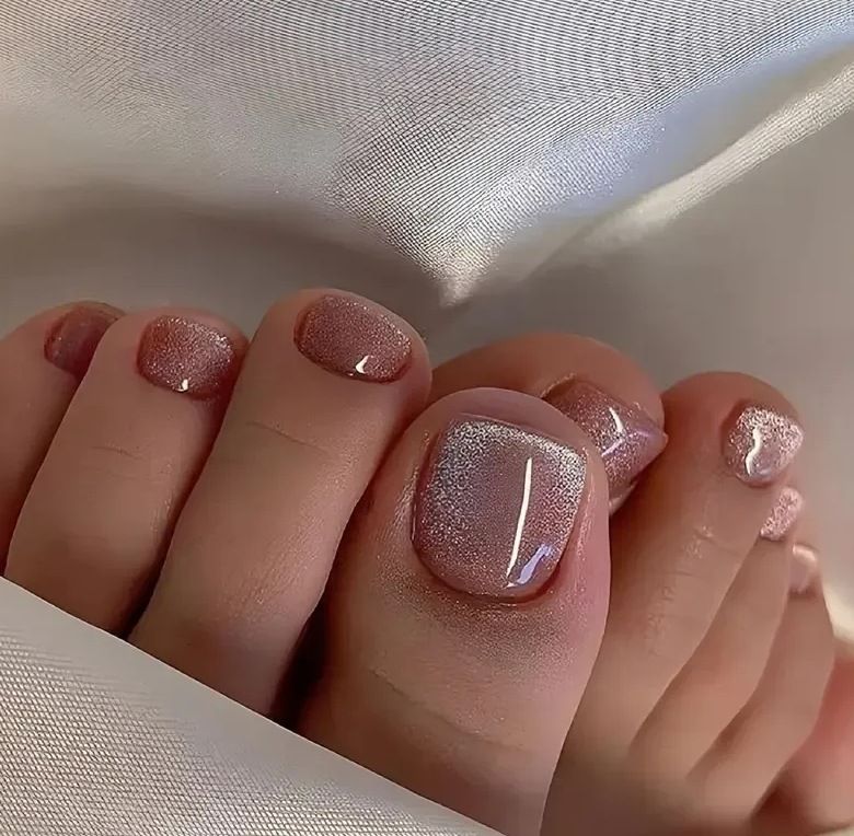 24Pcs False Toes Nails French Square Nude Color Nature Fake Toe Nails Feet Nail Tips Artificial Press On Toenails for Women 2025 E0126