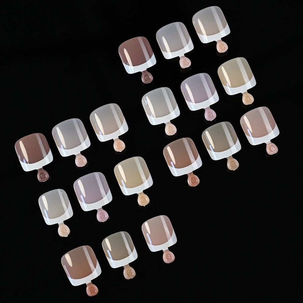 120Pcs French Short Square Artificial Press On Toenails Nude Pink Full Cover False Toe Nails Fake Toe Nail Extension For Women E0189
