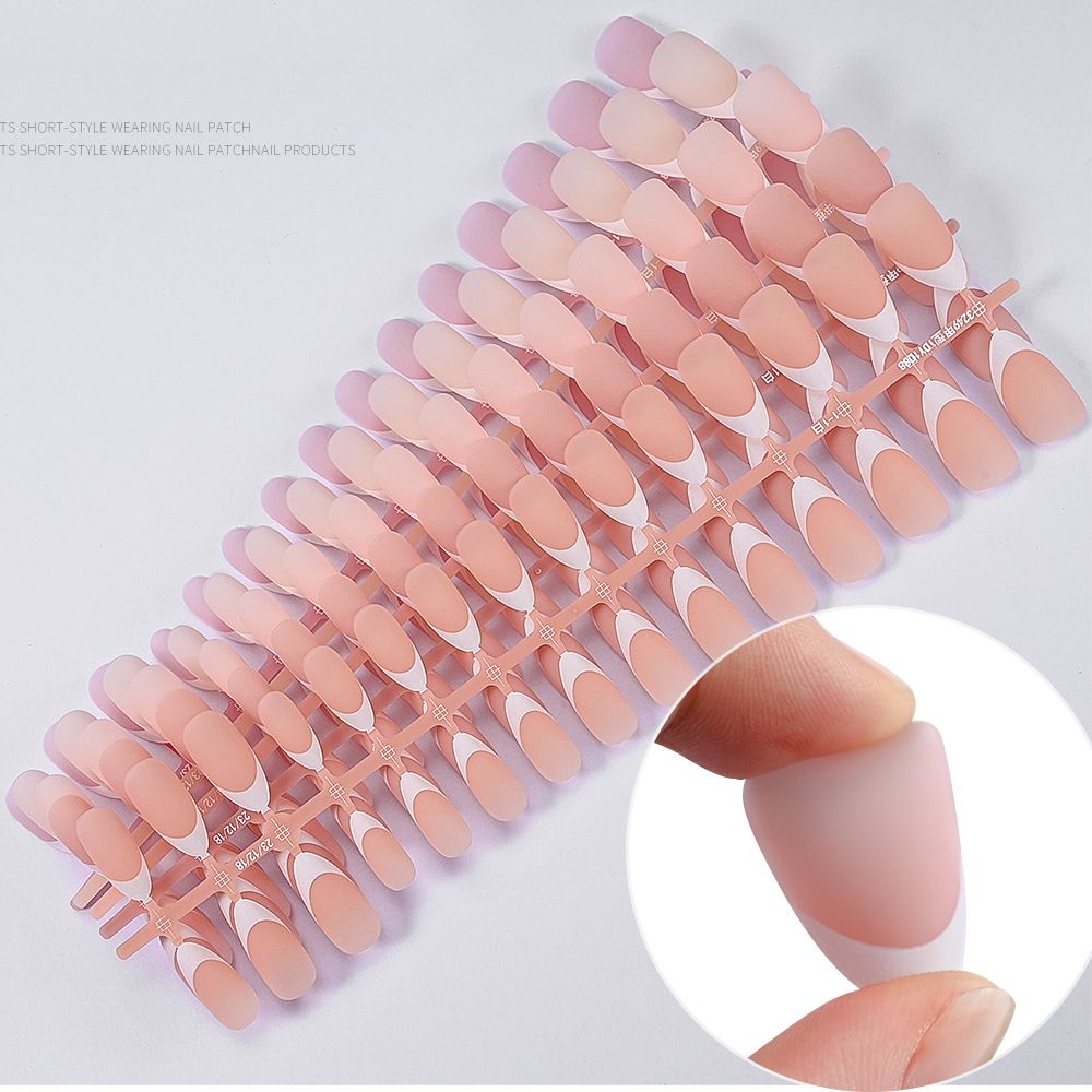 150/120Pcs Light Pink Press on Nails Short Medium Square Wearable Fake Nails Tips 10 sizes Full Cover False Nails Finger Decoration E0190