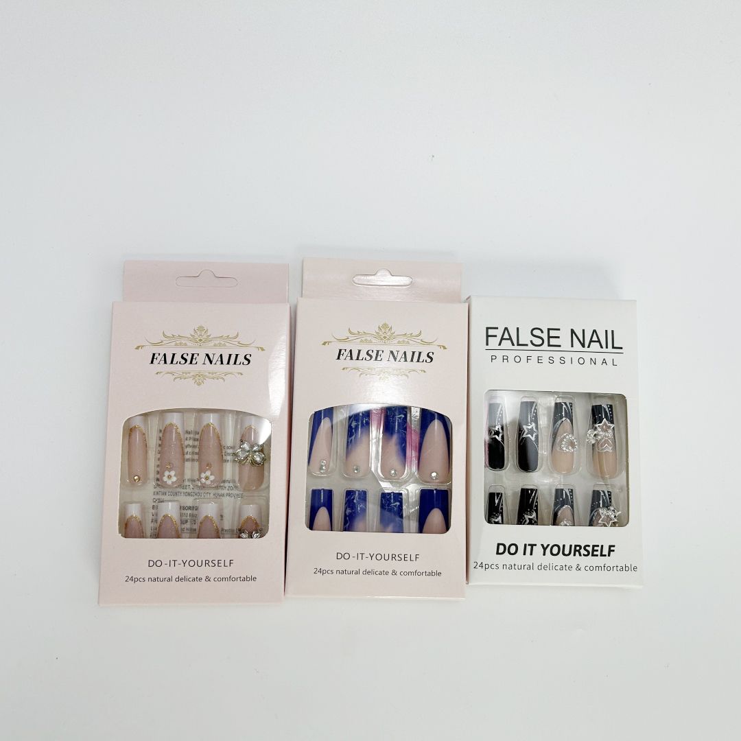 24Pcs Square False Nails with Jelly Glue Wearable Red Long Coffin Fake Nails Rhinestone Design Ballet Full Cover Press on Nails Tips
