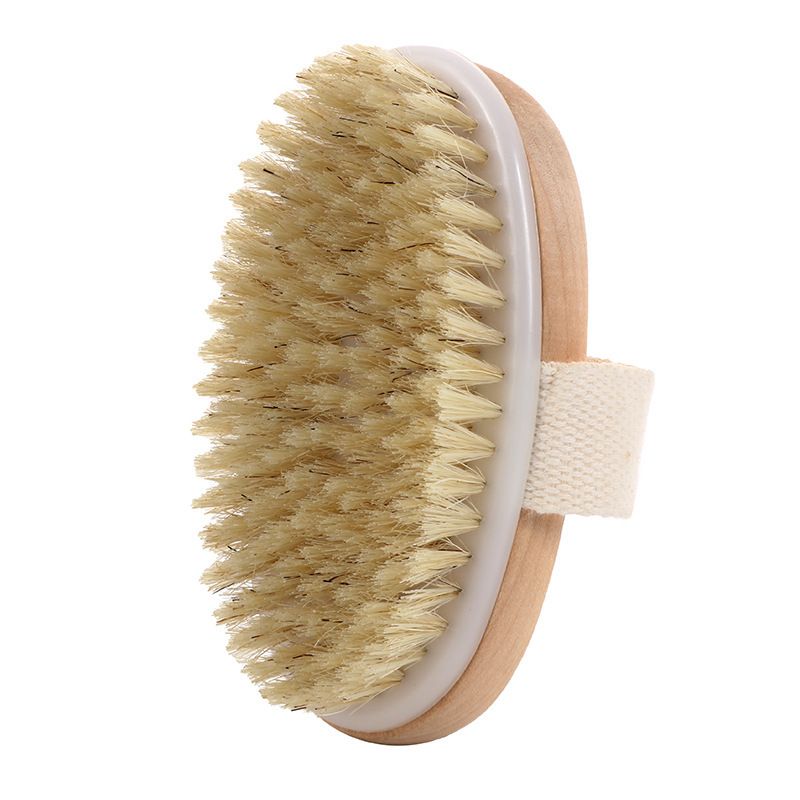 Natural Bristle Brush Soft Wet Dry Skin Body SPA Brush Bath Massager Home Dry Wet Back Shower Brushes Exfoliating Bathing Brush E0609