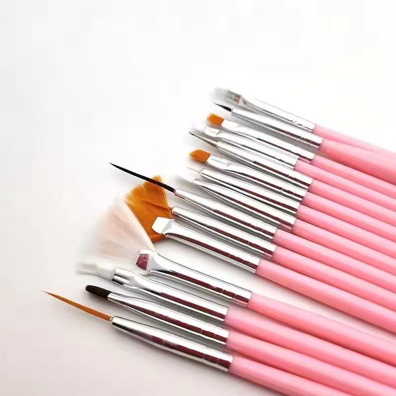 15/20Pcs Nails Art Brushes Set Manicure Liquid Powder Carving UV Nail Gel Polish Painting Pen Nail Acrylic Extension Builder Tool E0195