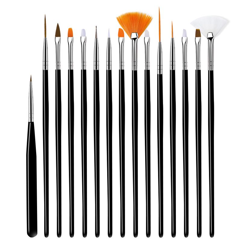 15/20Pcs Nails Art Brushes Set Manicure Liquid Powder Carving UV Nail Gel Polish Painting Pen Nail Acrylic Extension Builder Tool E0195