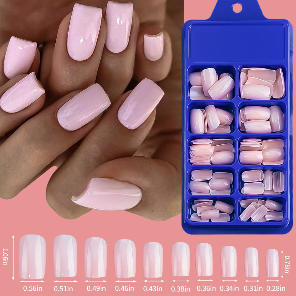 100pcs Clear False Toes Nails French Square Nature White Full Cover Fake Toe Nails Feet Nail Tips Artificial Press on Toenails