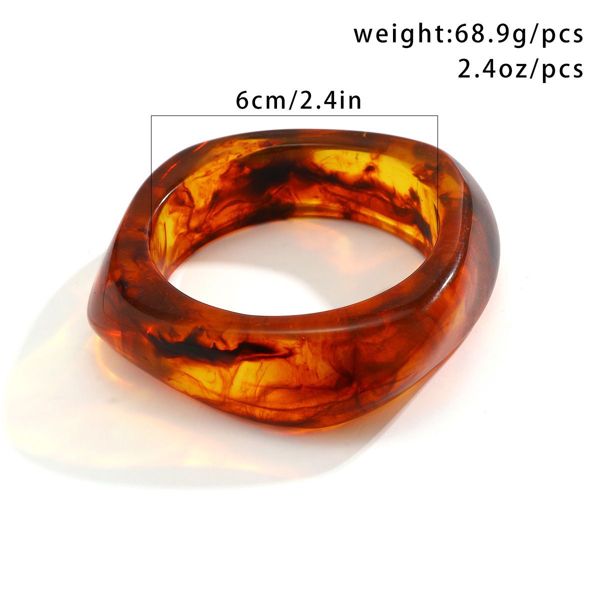 Vintage Brown Coffee Irregular Acrylic Resin Chunky Bangles for Women Goth Geometric Charm Hand Bracelets Couple Jewelry R0838