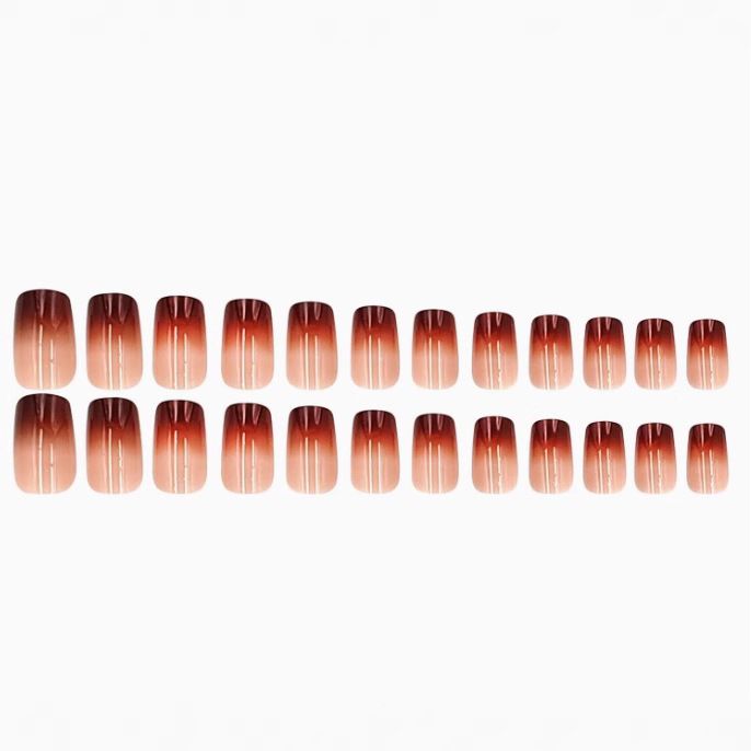 24pcs Gold Edge French Fake Nails Short Nude Pink Simple Artificial Nail Patch Press on Nail Tips for Girls Full Cover Wearable E0111