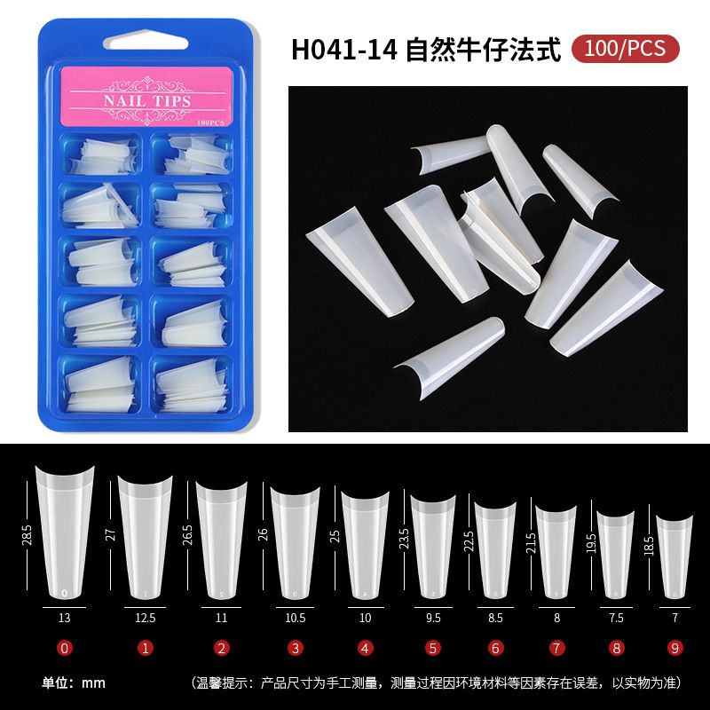 100pcs Long Pointed Fake Nail Tips Stiletto Half Cover French Acrylic UV Gel False Nail Extension Press On Nails Manic Tool E0109