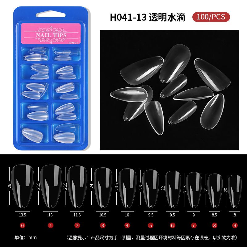 100pcs Long Pointed Fake Nail Tips Stiletto Half Cover French Acrylic UV Gel False Nail Extension Press On Nails Manic Tool E0109