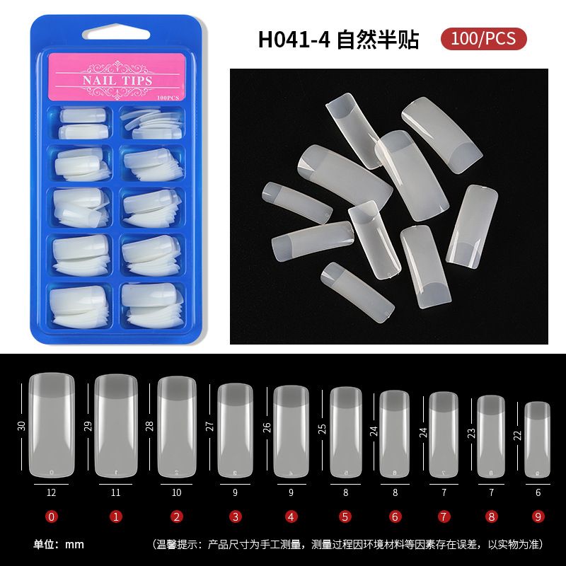 100pcs Long Pointed Fake Nail Tips Stiletto Half Cover French Acrylic UV Gel False Nail Extension Press On Nails Manic Tool E0109