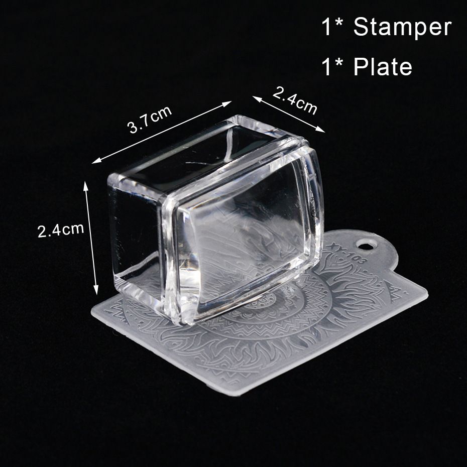 Jelly Silicone Stamp Set Mini Nail Stamper With Scraper Kit Manicure Tools DIY Stamping Nail Art Home Nails Accesories E0139