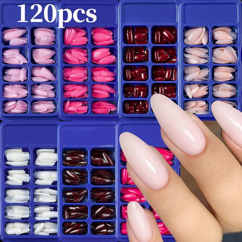 120Pcs/box Medium Length Almond False Nails Natural Nude Color Simple Premium Fake Nail Tips Acrylic Full Cover Press on Nails
E0168
