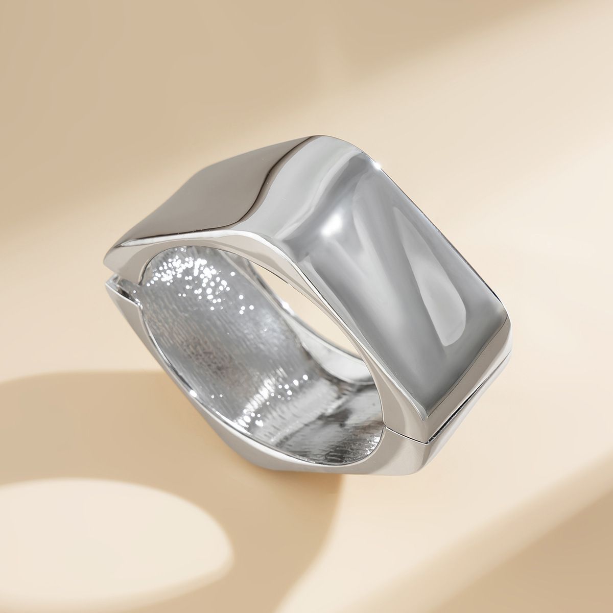 Vintage Brown Coffee Irregular Acrylic Resin Chunky Bangles for Women Goth Geometric Charm Hand Bracelets Couple Jewelry R0845