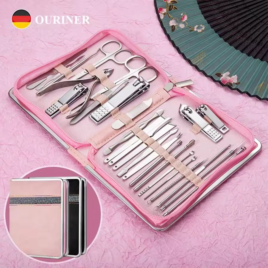 11/26 Piece Set Stainless Steel Nail Clippers Set Household Nail Cutter Suit With Box Trimmer Grooming Manicure Pedicure Nail Tools E0153