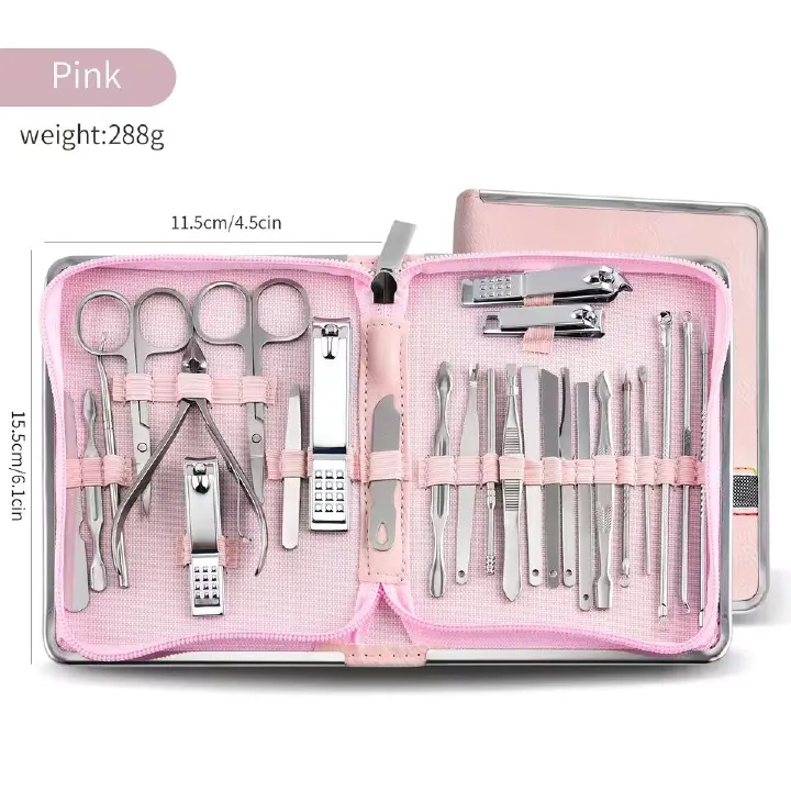 11/26 Piece Set Stainless Steel Nail Clippers Set Household Nail Cutter Suit With Box Trimmer Grooming Manicure Pedicure Nail Tools E0153