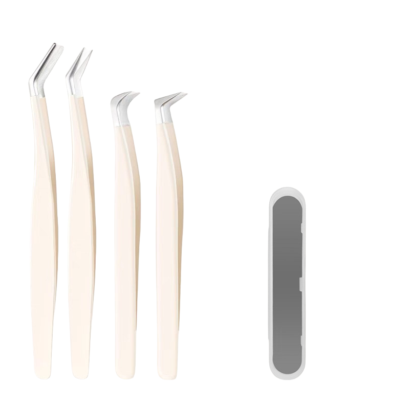 Multifunctional Tweezers Stainless Steel Eyelash Tweezers Grafting False Eyelash Patches False Eyelash Aids Portable Tweezers