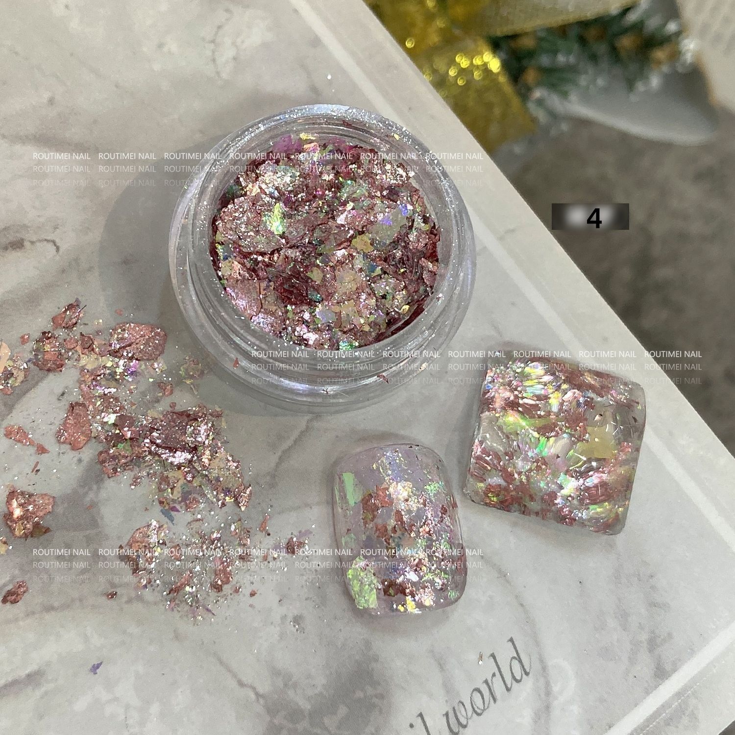 4/1Box Irregular Foil Opal Nail Glitter Sequins Sparkly Gradient Symphony Polarized Flakes Silver Gold Mixed Nail Art Decoration E0166