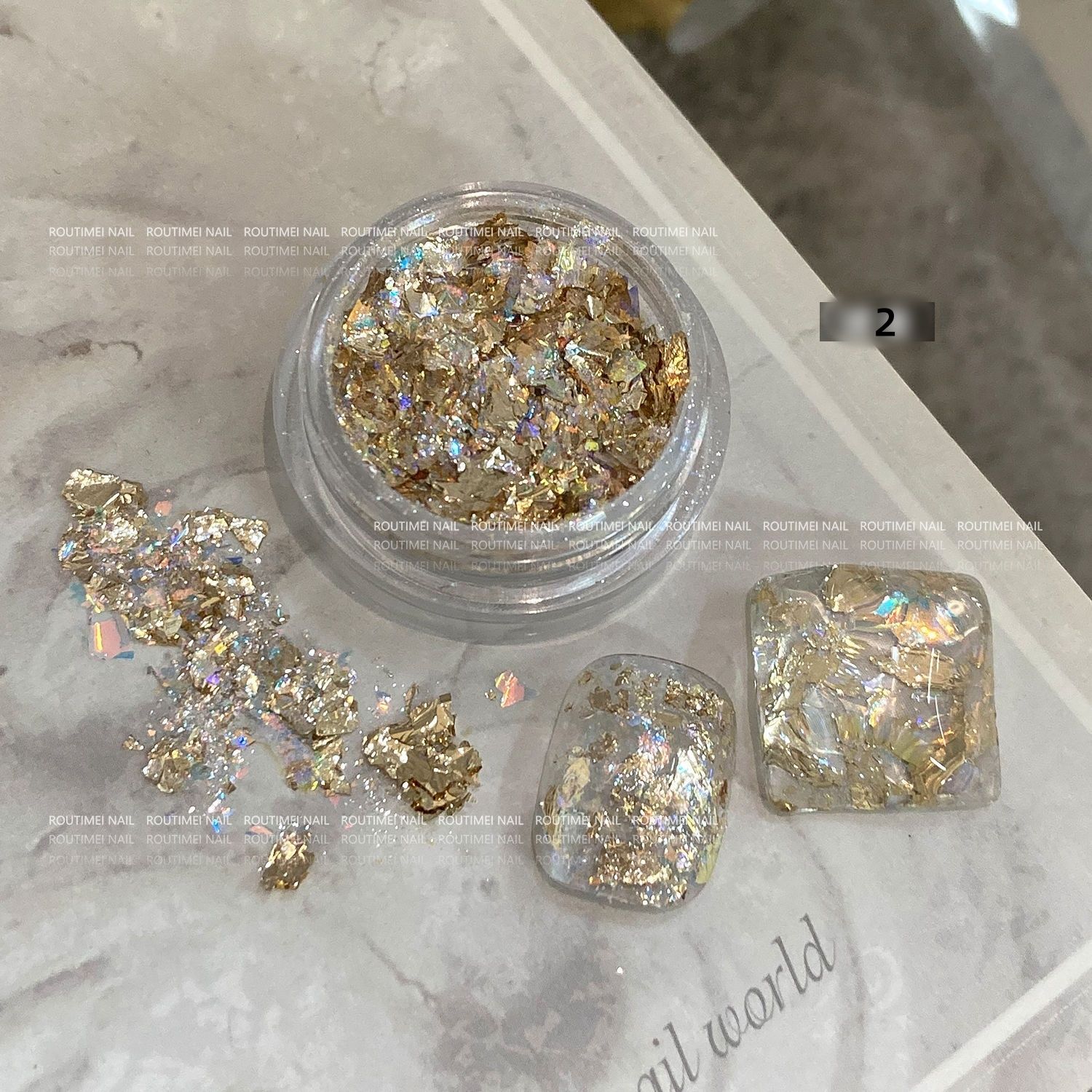 4/1Box Irregular Foil Opal Nail Glitter Sequins Sparkly Gradient Symphony Polarized Flakes Silver Gold Mixed Nail Art Decoration E0166