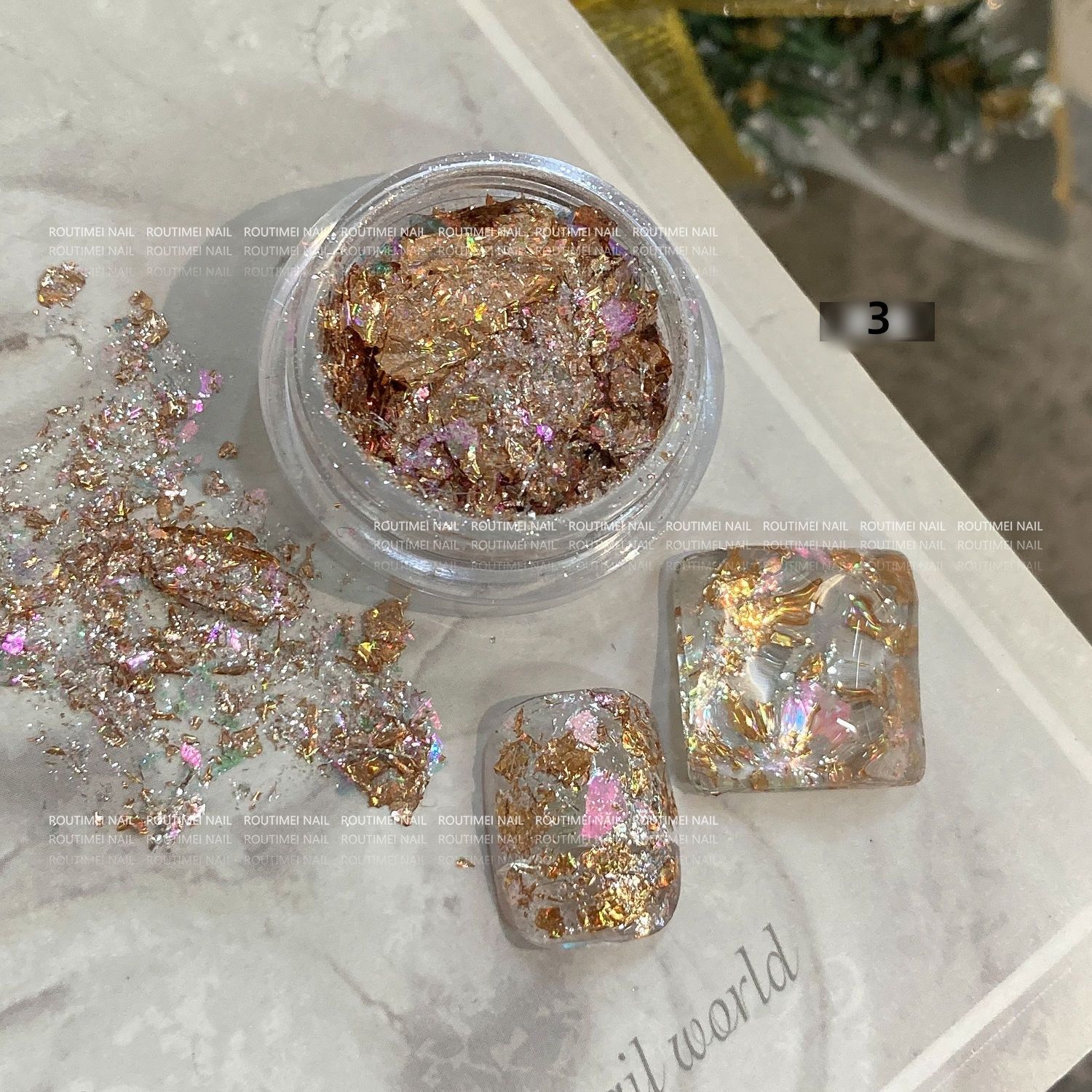 4/1Box Irregular Foil Opal Nail Glitter Sequins Sparkly Gradient Symphony Polarized Flakes Silver Gold Mixed Nail Art Decoration E0166