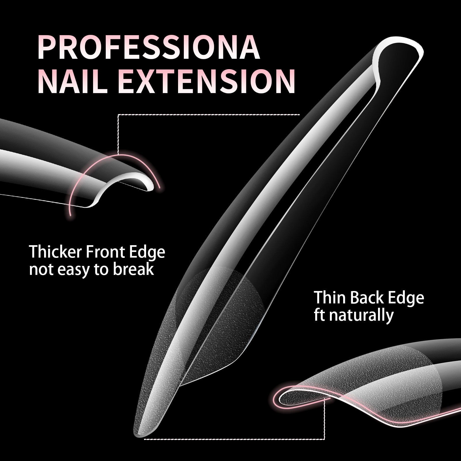 Luxury False Nail Tips Soft Gel Fingertip Semi-matte Capsules Almond French Coffin Full Cover Artificial Fake Nails Extension E0124