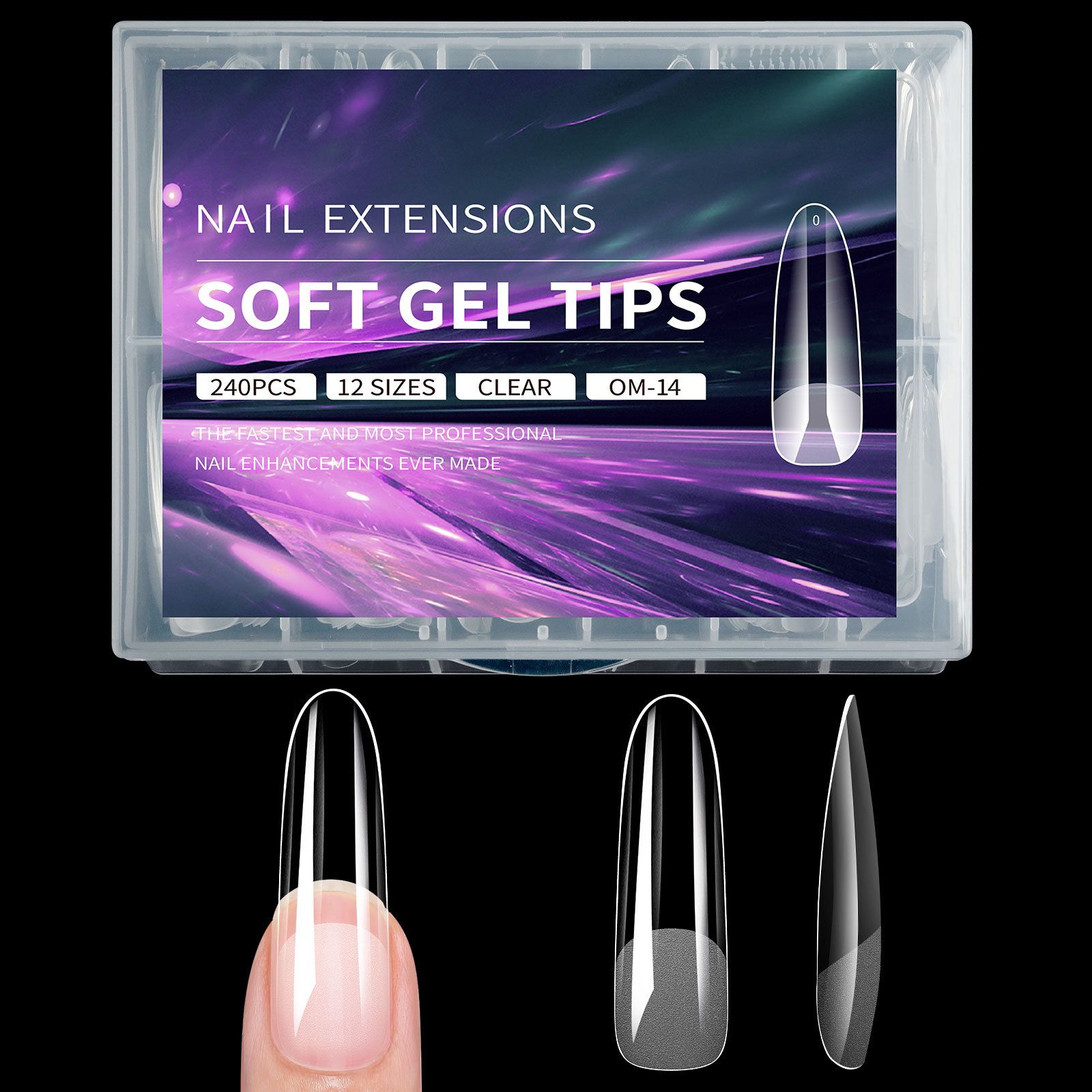 Luxury False Nail Tips Soft Gel Fingertip Semi-matte Capsules Almond French Coffin Full Cover Artificial Fake Nails Extension E0124