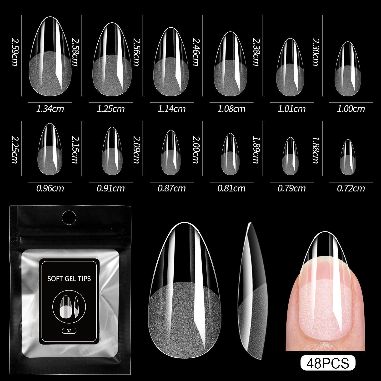 48pcs Clear False Toes Nails French Square Nature White Full Cover Fake Toe Nails Feet Nail Tips Artificial Press on Toenails E0132
