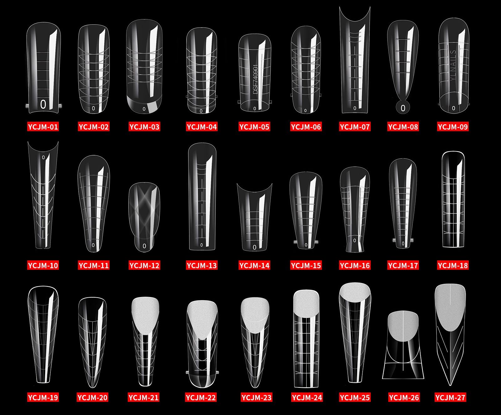 120 Pcs/Set Clear Dual Forms False Nails Full Cover Quick Building Gel Mold Tips Nail Extension Molds Upper Forms For Nails Tips E0133