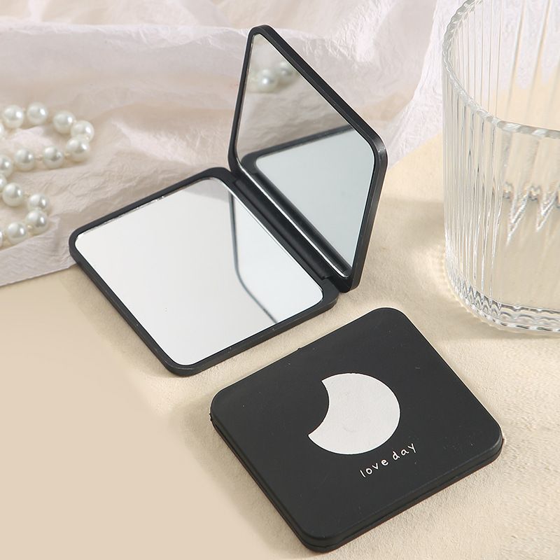 Portable Hand Mirrors Double-sided Compact Mirror Pocket Cosmetic Mirror Foldable Makeup Mirror Mini Square Makeup Vanity E0603