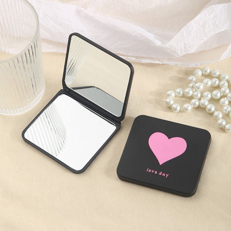 Portable Hand Mirrors Double-sided Compact Mirror Pocket Cosmetic Mirror Foldable Makeup Mirror Mini Square Makeup Vanity E0603
