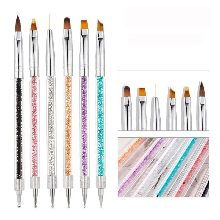 5/15pcs Nail Art Pen Double Head Silicone Flower Sculpting Pen Adjustable Glue Stick Embossing Pen Nail Art Brush Home Tool E0172